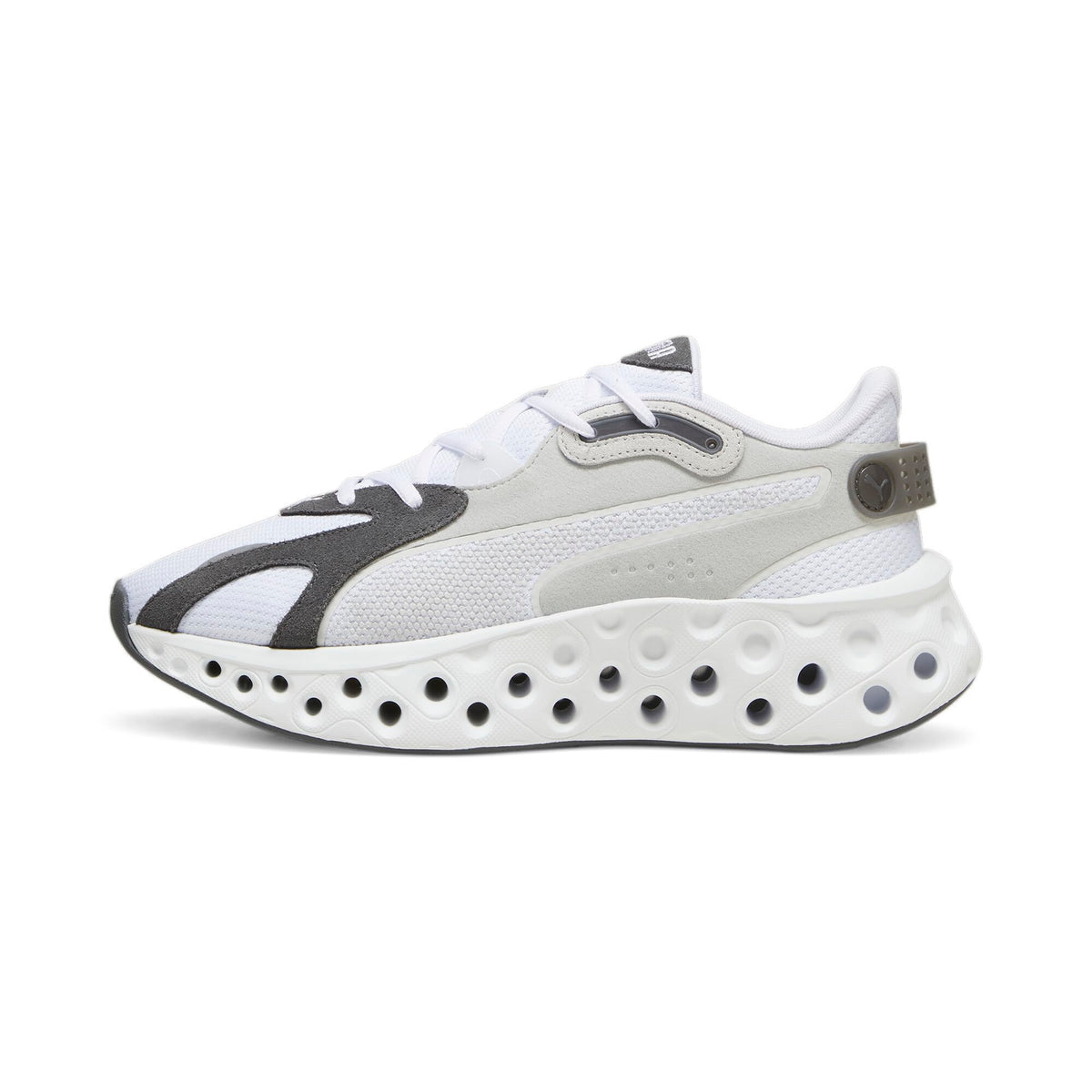 PUMA Mens Softride Frequence Sneaker White-Feather Gray 9