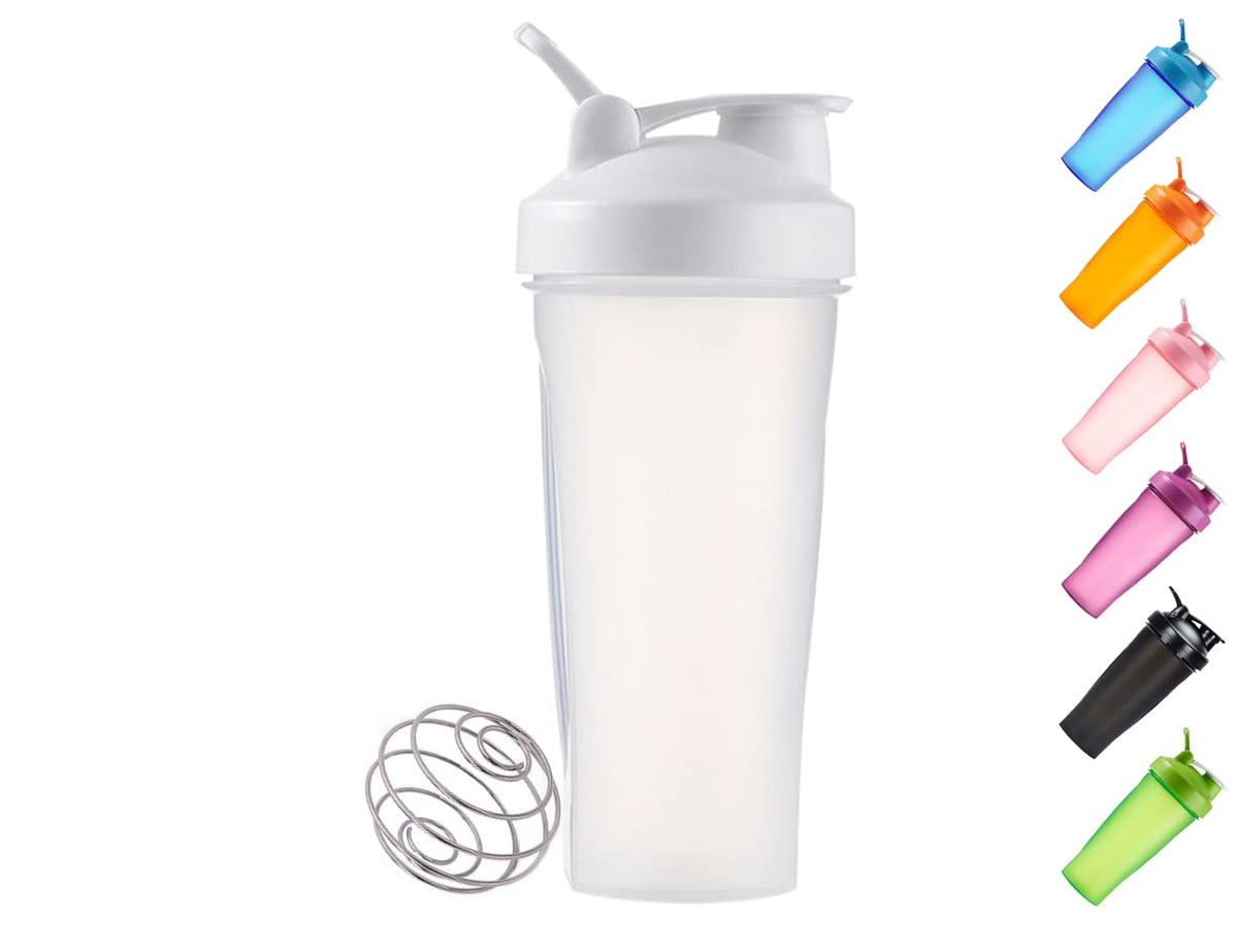 Litex Classic Shaker for Protein Shakes and Pre-Workout Gym Shaker Bottle Protein Shaker Bottle24 oz (white)