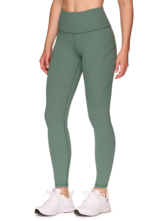 Avalanche Womens Soft Hiking Gym Full Length Legging with Pockets Peached Soft Pine XS