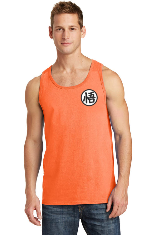 ALLNTRENDS Mens Tank Top Training Symbol Cool Gym Workout Top (2XL Orange)